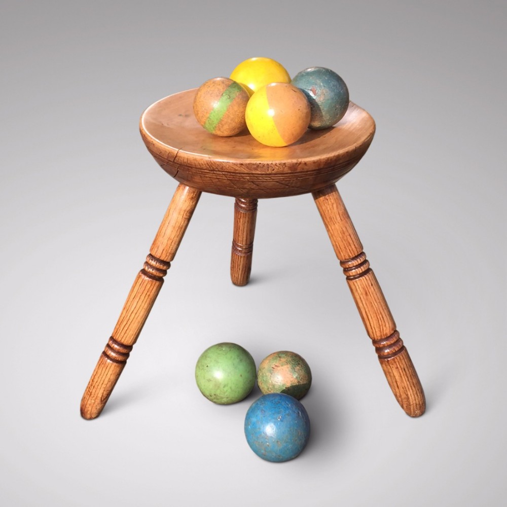 Antique Welsh Sycamore & Ash Dairy Stool