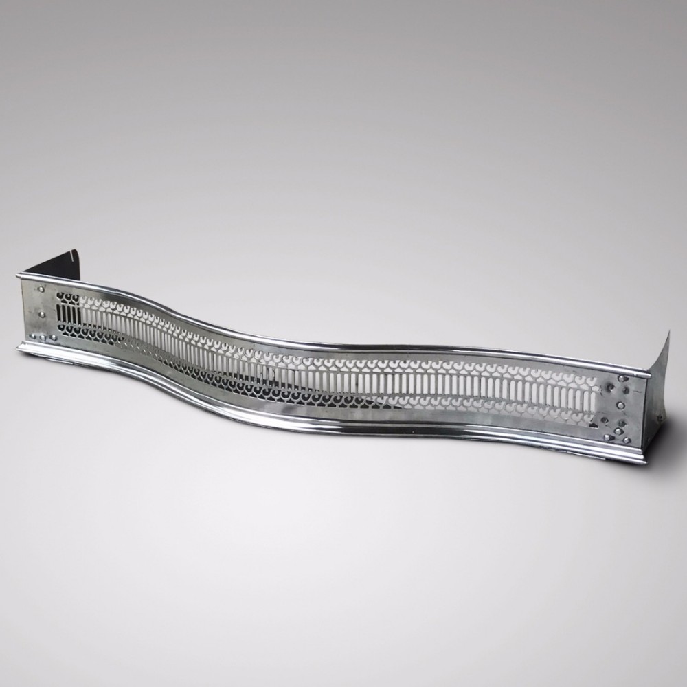 19th Century Polished Steel Serpentine Fender