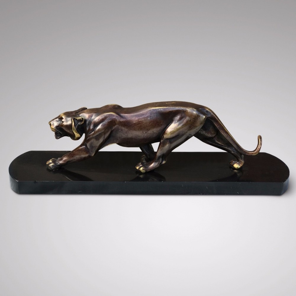 Art Deco Bronze Panther by Rulas