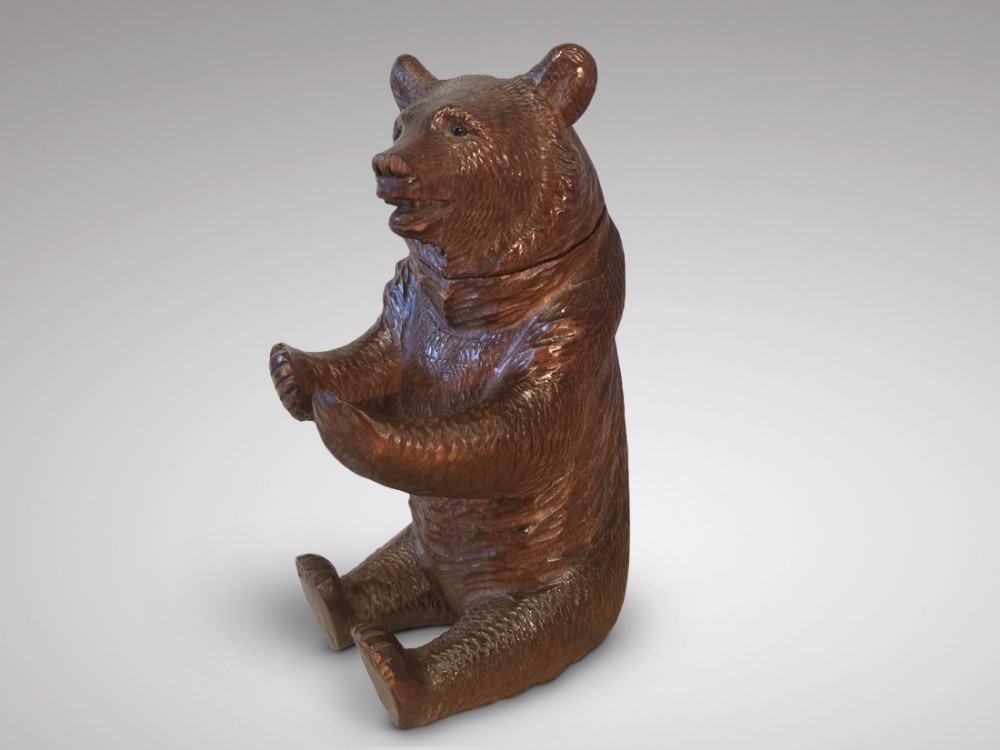 Unusual 19th Century Black Forest Bear Inkwell