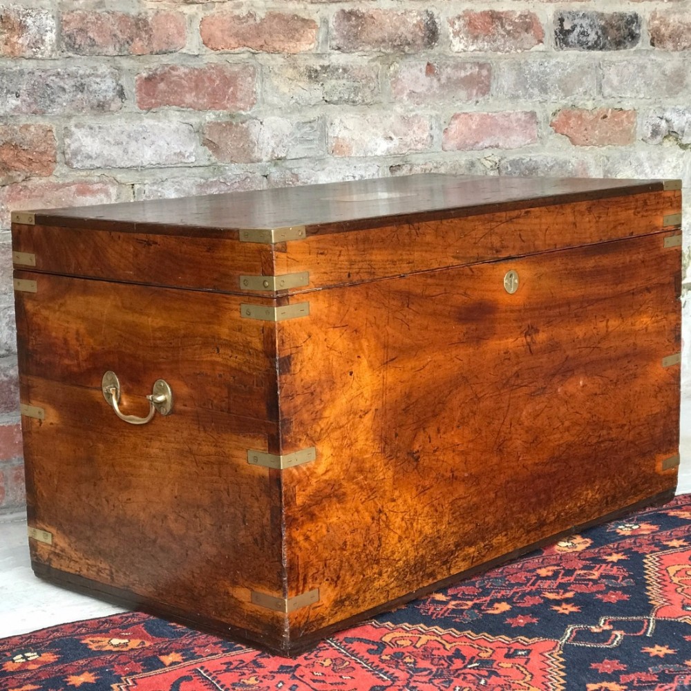 19th Century Camphor Wood Campaign Trunk