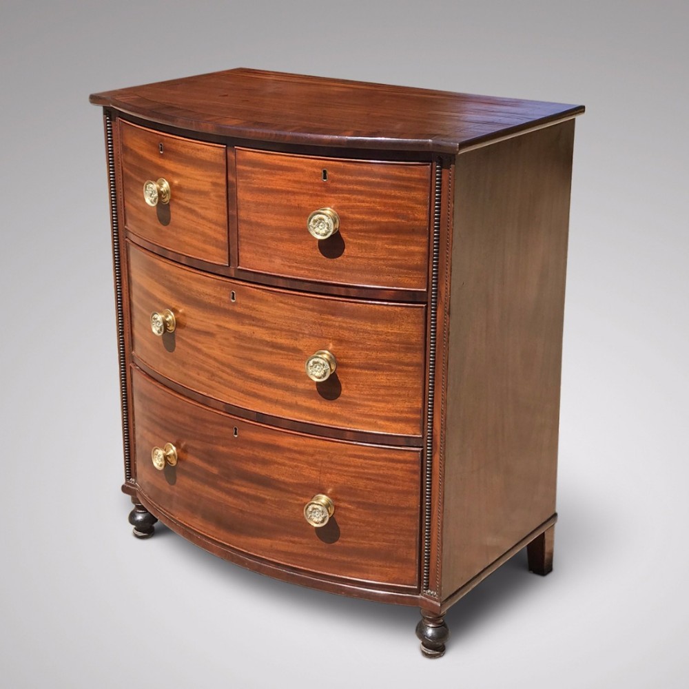 A Superb William IV Mahogany Bow Front Chest of Drawers