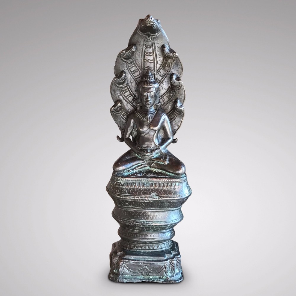18th Century Bronze Sculpture of Buddha & Muchalinda