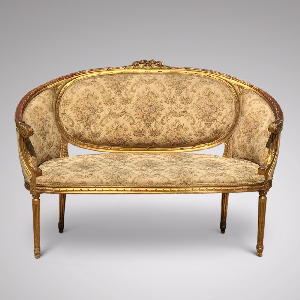 19th Century Giltwood Salon Sofa