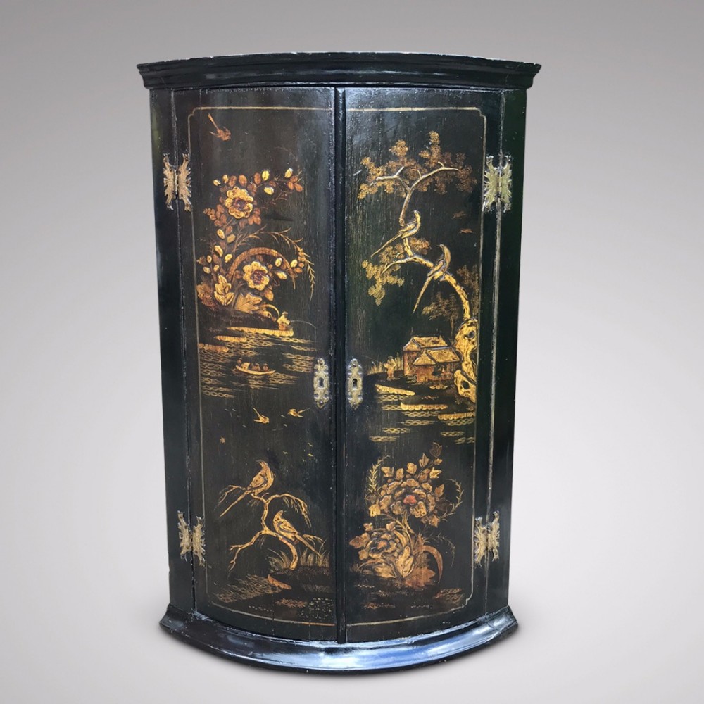 18th Century Japanned Corner Cupboard