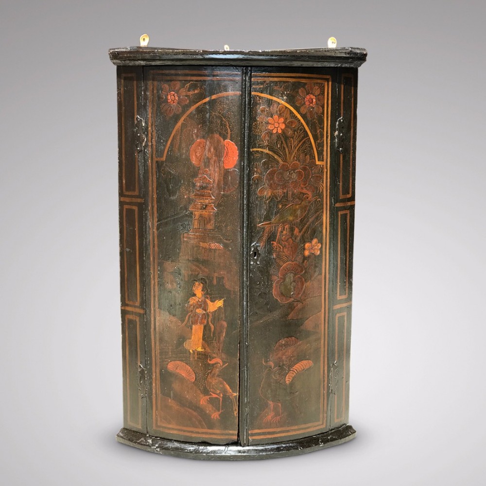 18th Century Japanned Corner Cupboard 