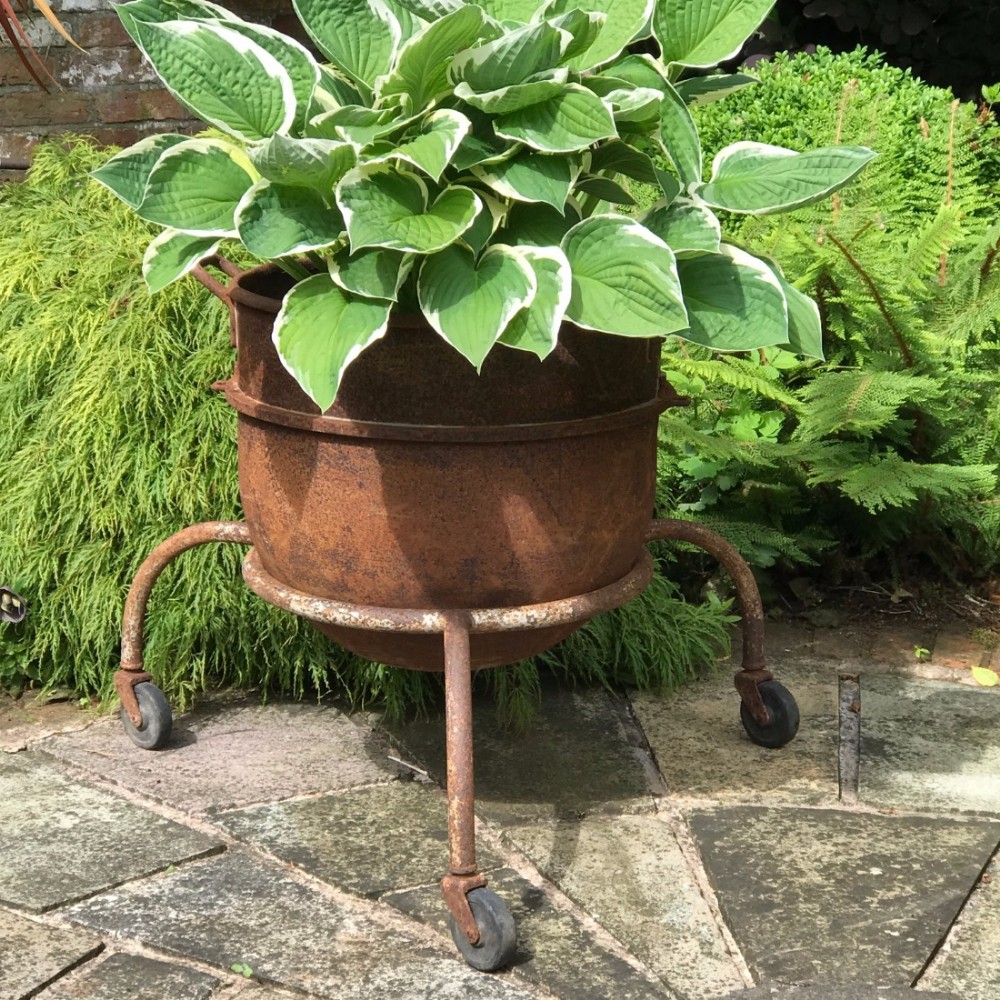 Iron Bakery Dough Bucket and Stand