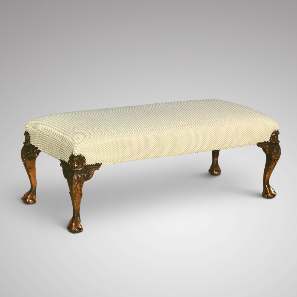 Early 20th Century Upholstered Long Stool