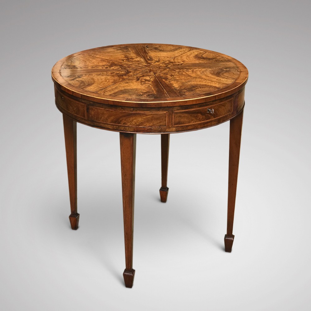 Superb 19th Century Walnut Circular Library Table with Maltese Cross