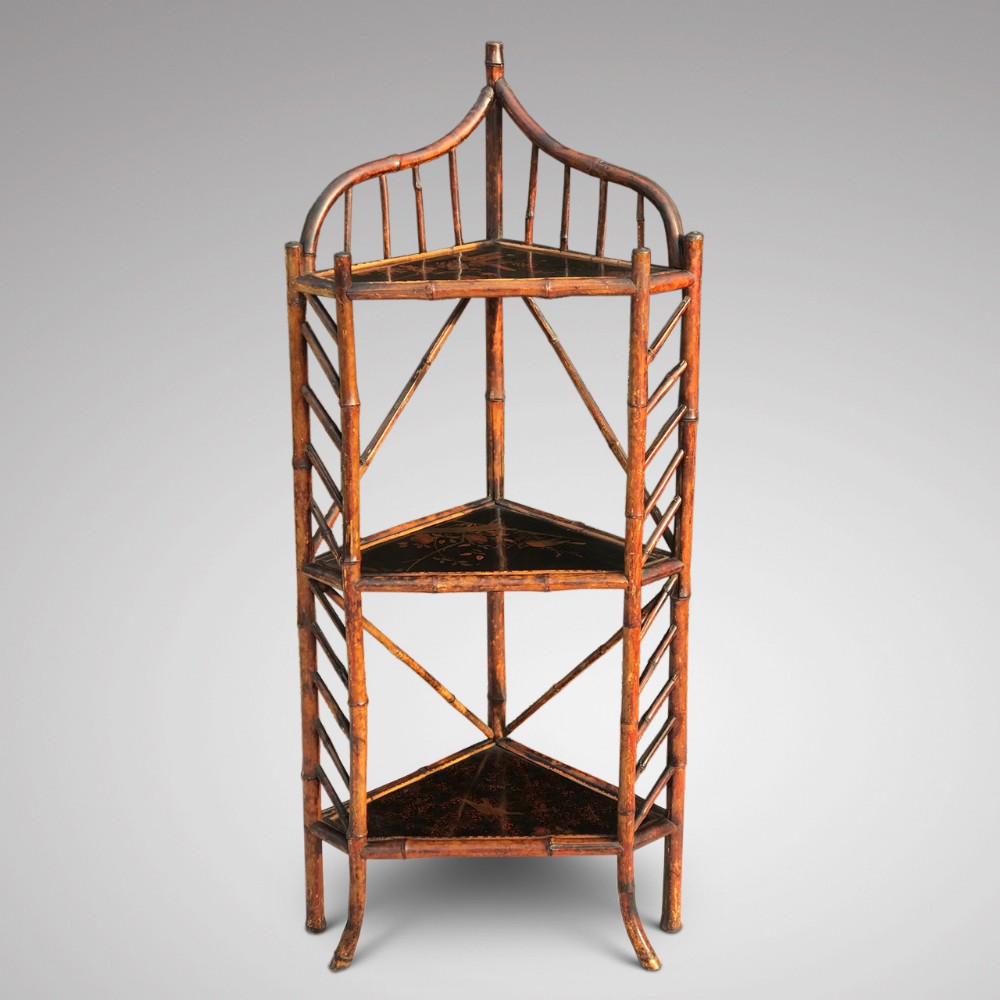 Superb Victorian Bamboo Corner Display Stand