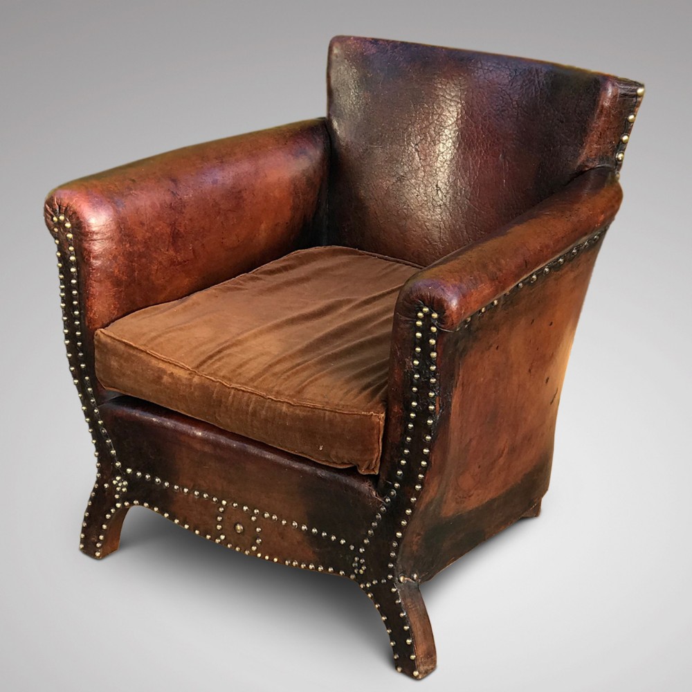 Early 20th Century Leather Armchair