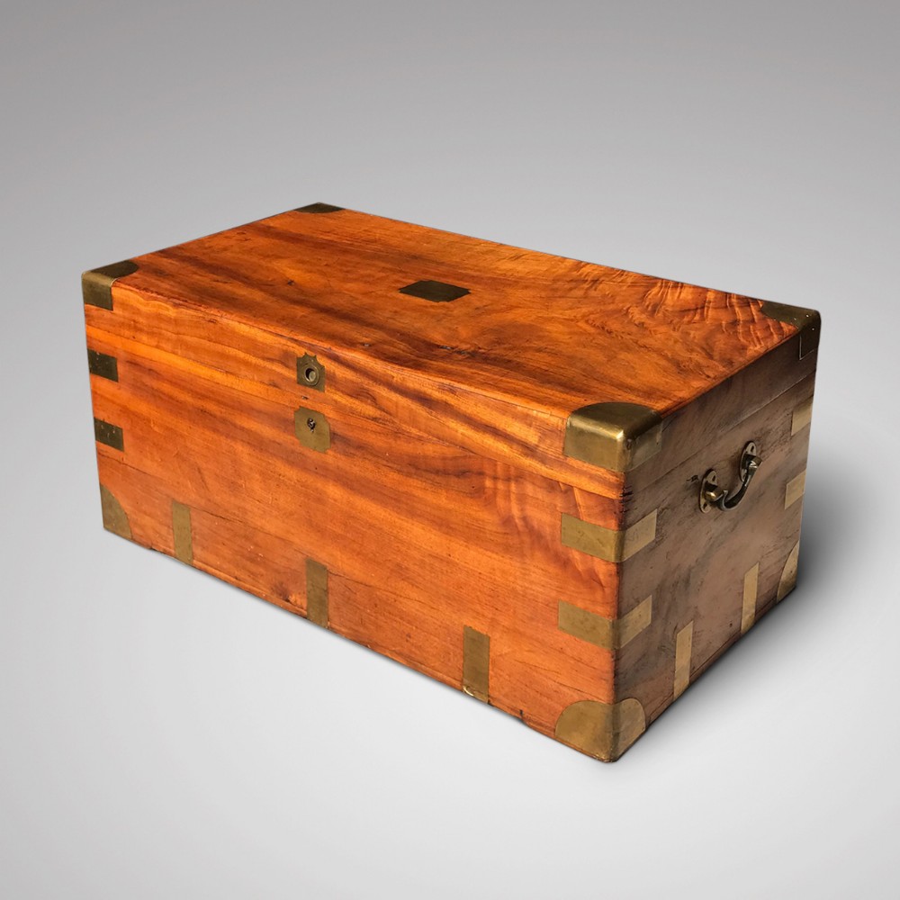 19th Century Camphor Wood Campaign Trunk