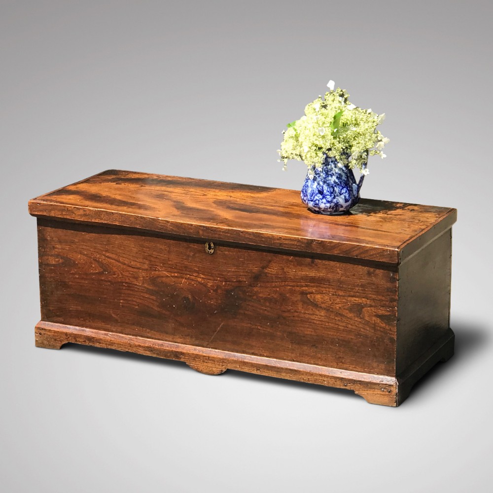 Early 19th Century Elm Blanket Box