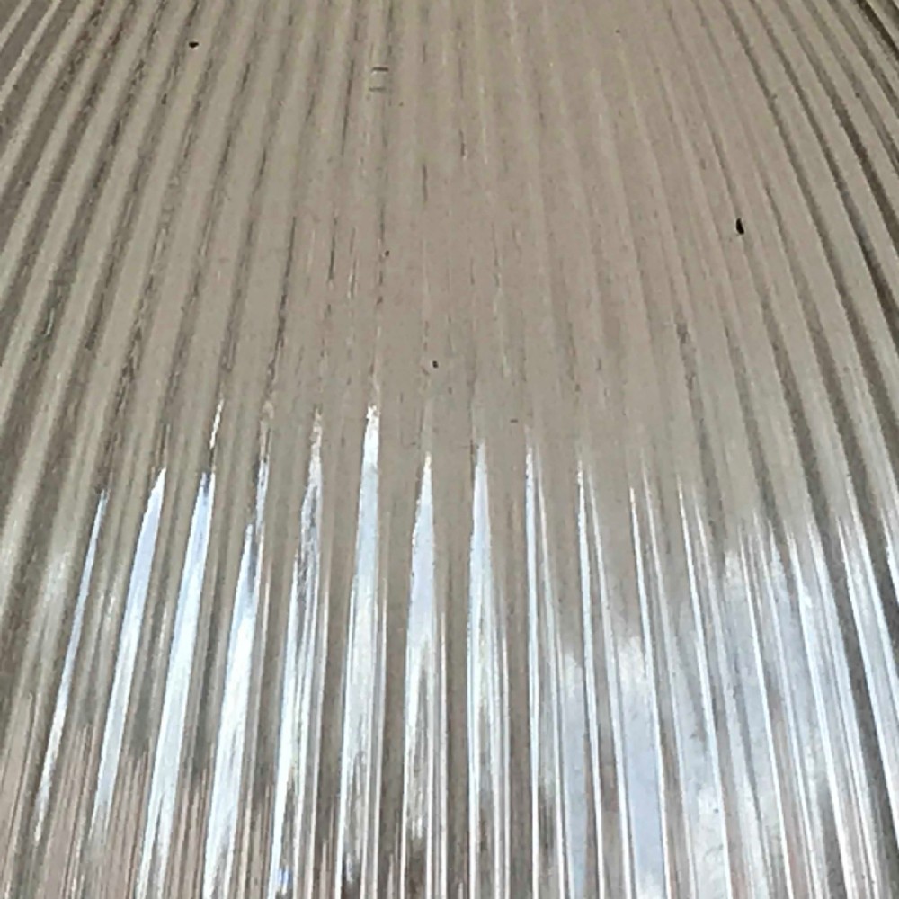 Pair of Art Deco Ribbed Glass Pendant Lights View IV