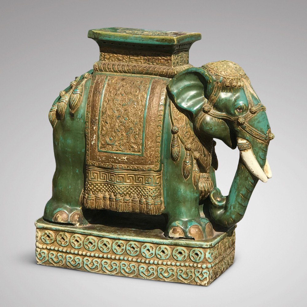 Early 20th Century Oriental Elephant Garden Seat