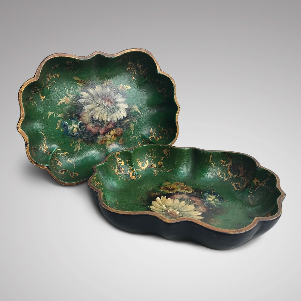 Pair of 19th Century Papier Mache Dishes