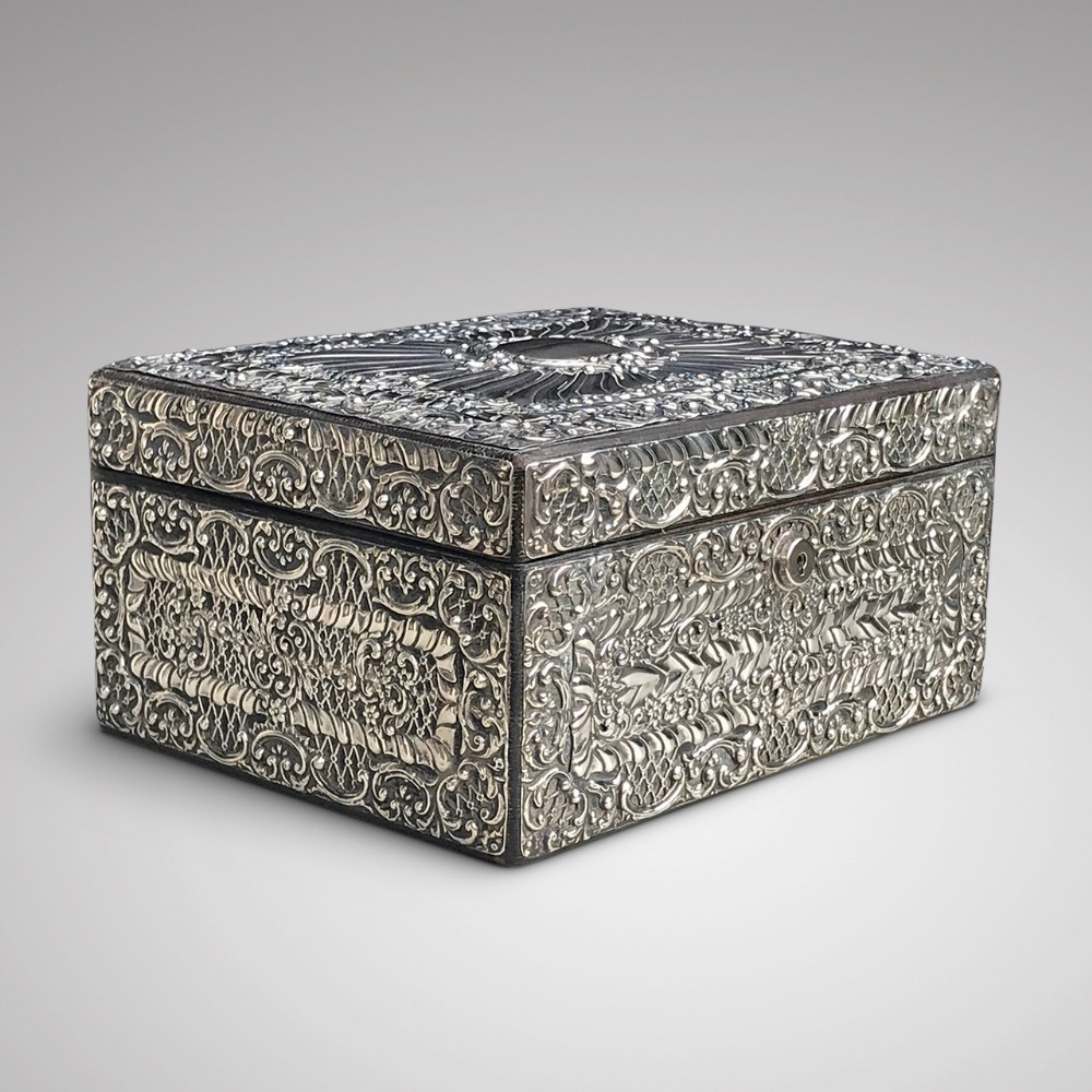 Large 19th Century Silver Jewellery Box with Bramah Lock