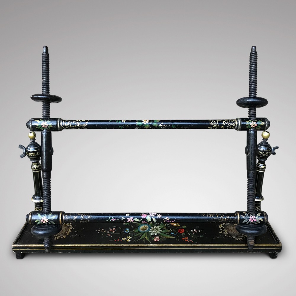 Victorian Japanned & Painted Embroidery Frame