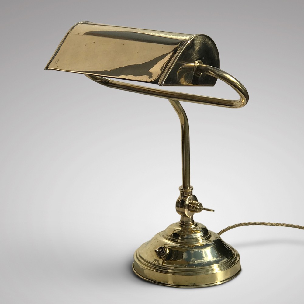 1920's Adjustable Brass Desk Lamp