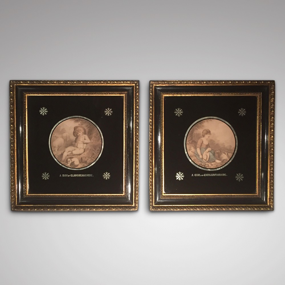 Pair of 19th Century Prints of Welsh Children