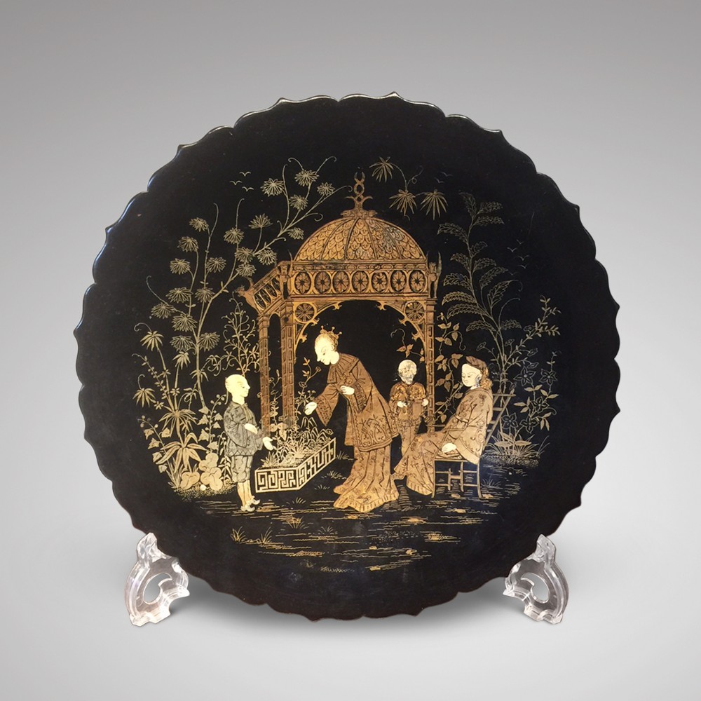 Victorian Chinoiserie Papier Mache Charger
