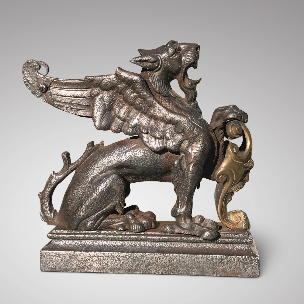 19th Century Iron Door Porter with Stuart Clan Crest