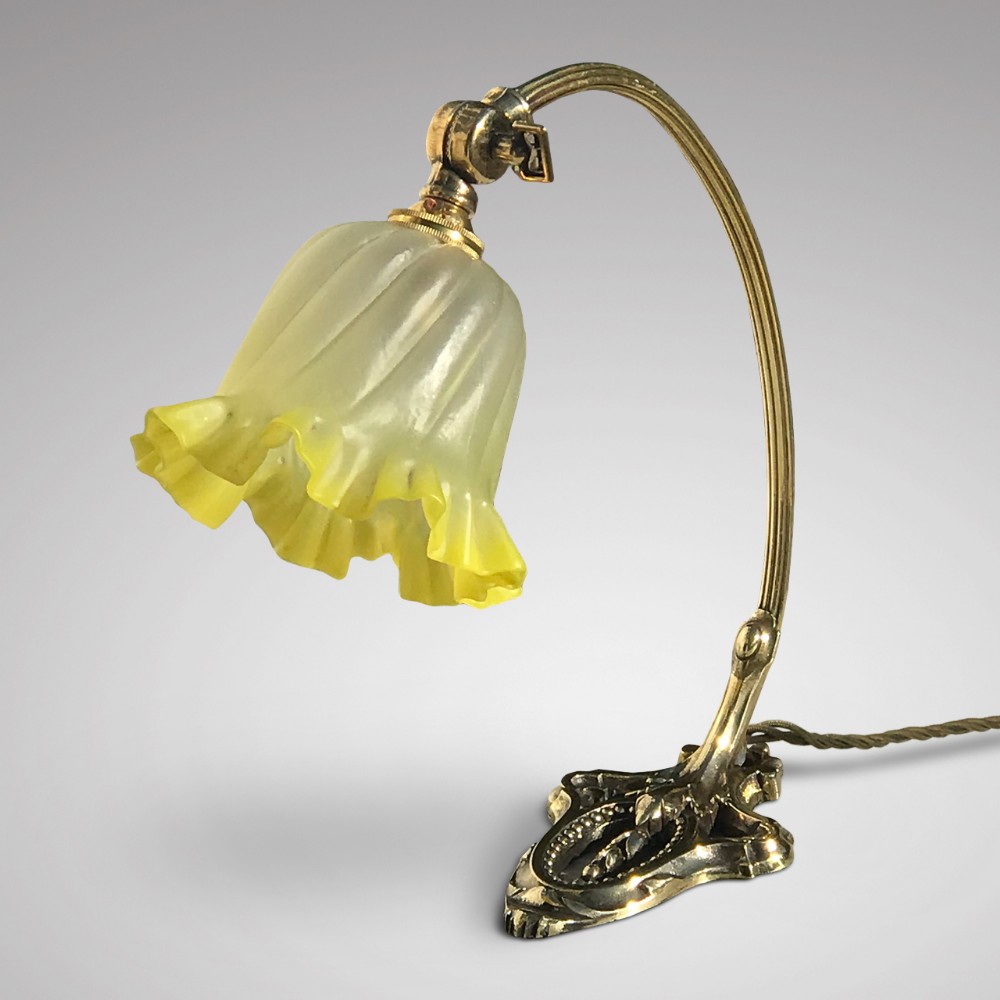 19th Century Adjustable Brass Desk Lamp
