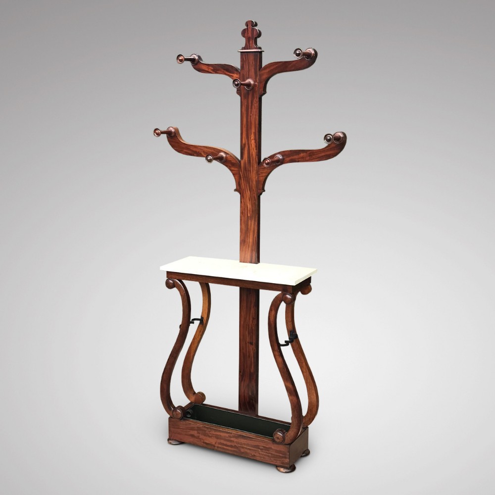 Victorian Mahogany Hall Stand with Marble Top