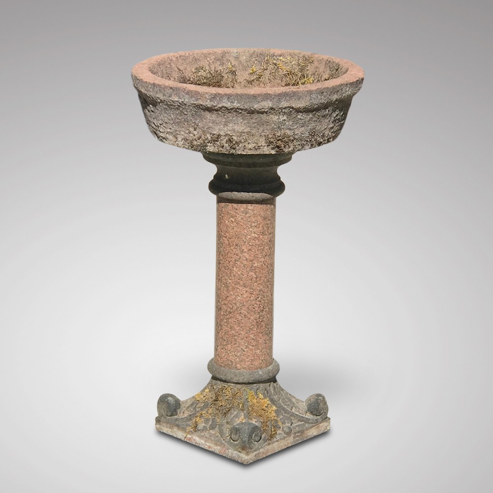 Victorian Marble and Sandstone Birdbath