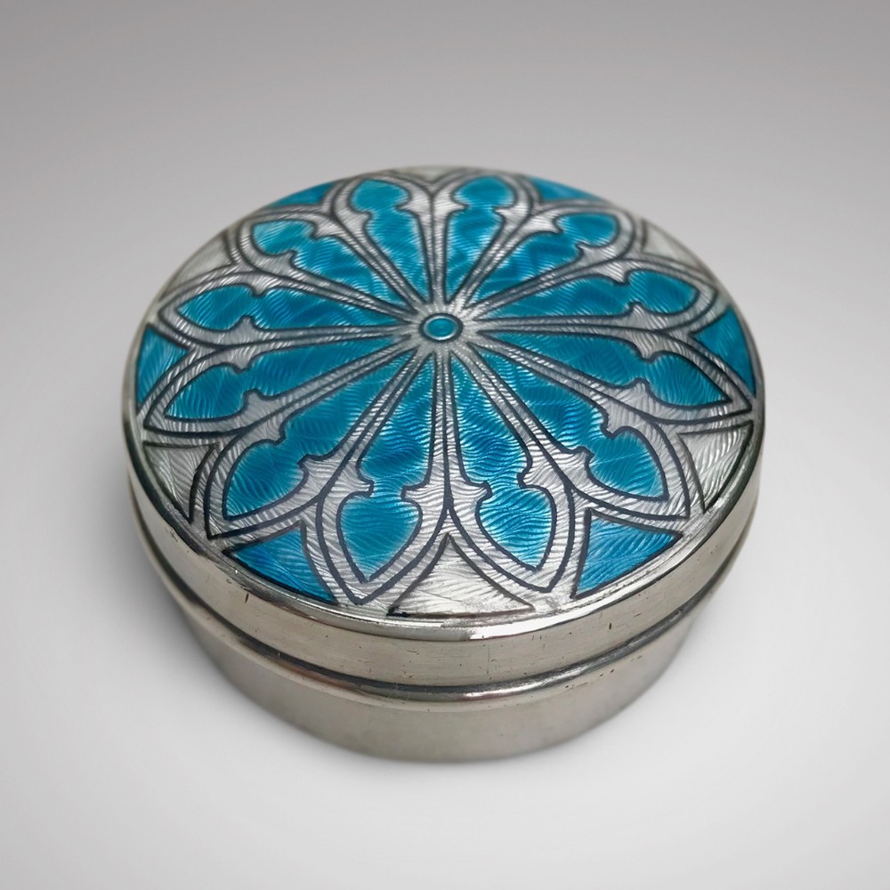 Silver & Enamel Pill Box by Lawrence Emanuel