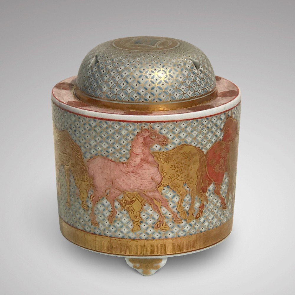 Late 19th Century Japanese Enamelled & Gilded Porcelain Censer