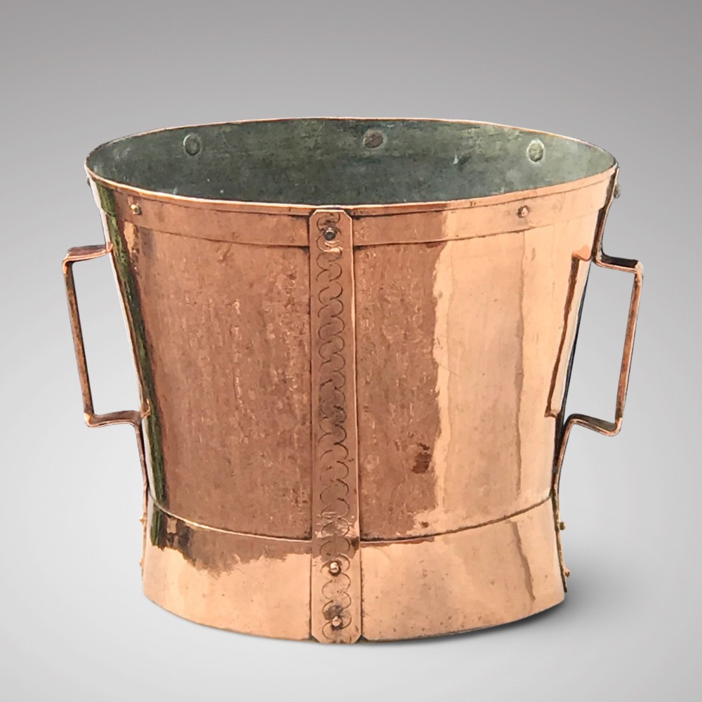 19th Century Twin Handled Copper Grain Measure