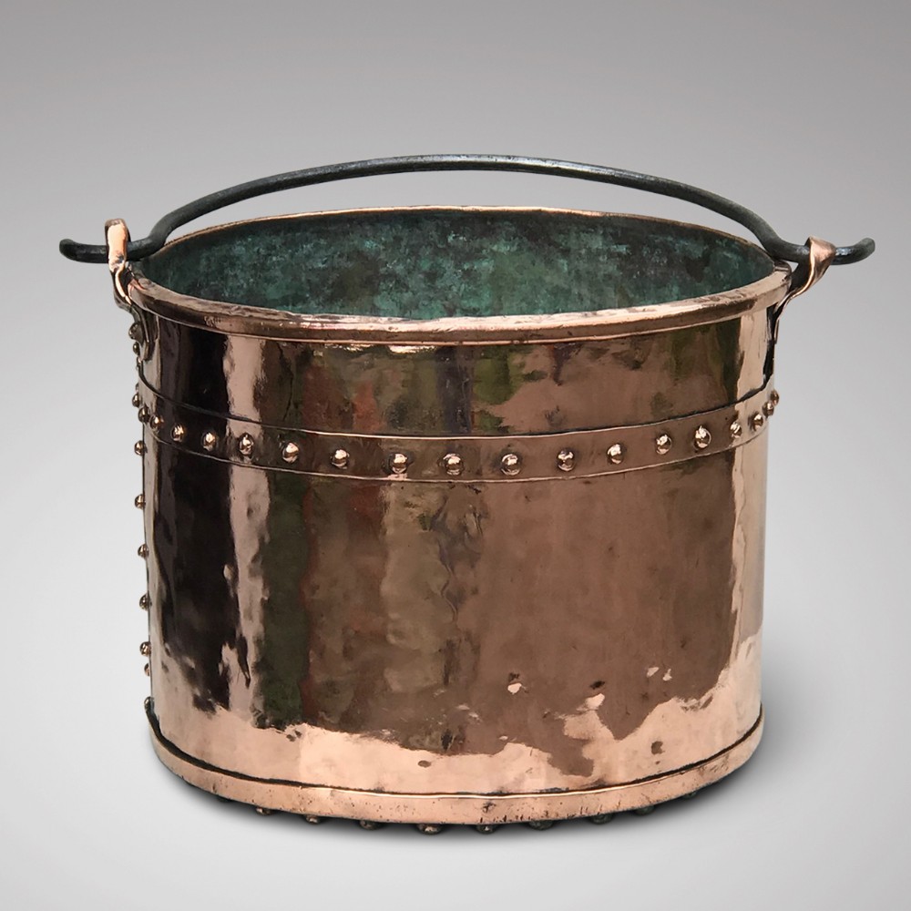 19th Century French Copper Log Bucket