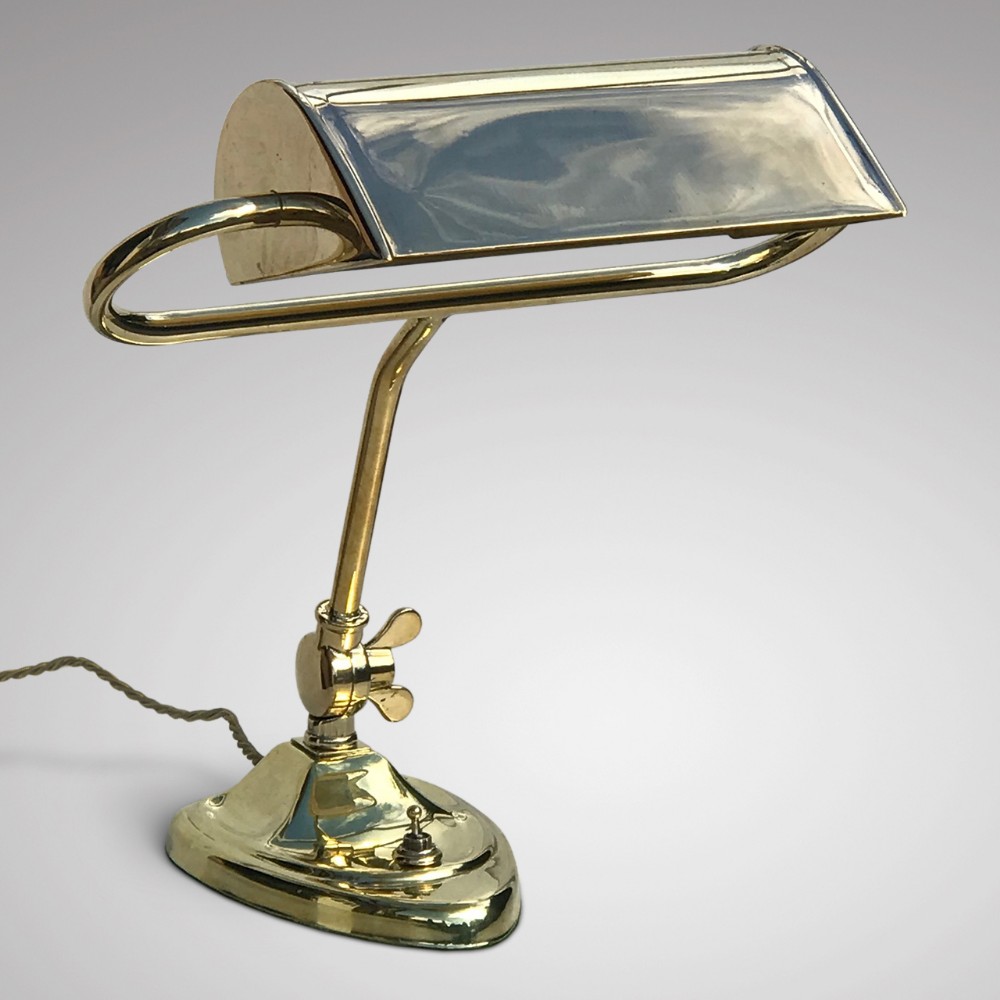 Antique Brass Deskn Lamp with Heart Shaped Base