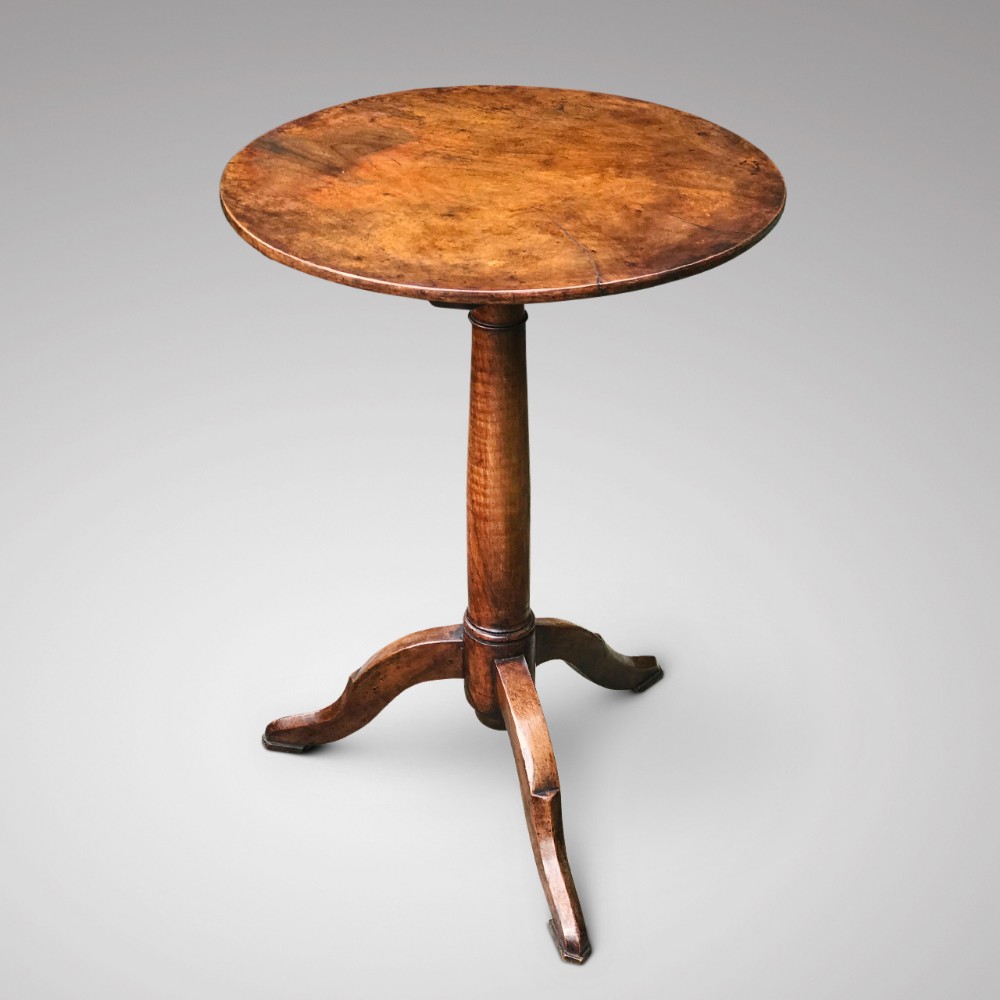 18th Century Walnut Tripod Table with Tilting & Revolving Top
