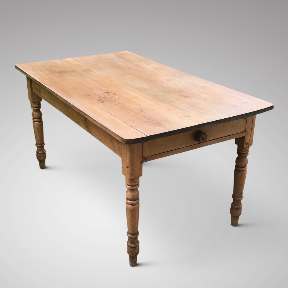 19th Century Pine Farmhouse Kitchen Table
