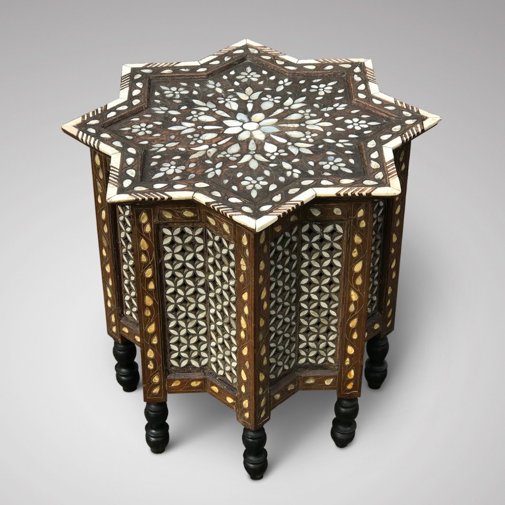 Early 20th Century Ottoman Occasional Table with Mother of Pearl Inlay