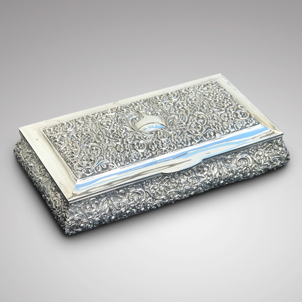 Edwardian Silver Jewellery Box by Henry Matthews
