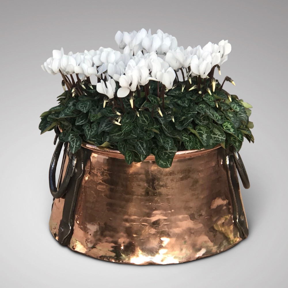 19th Century Copper Pot with Iron Handles