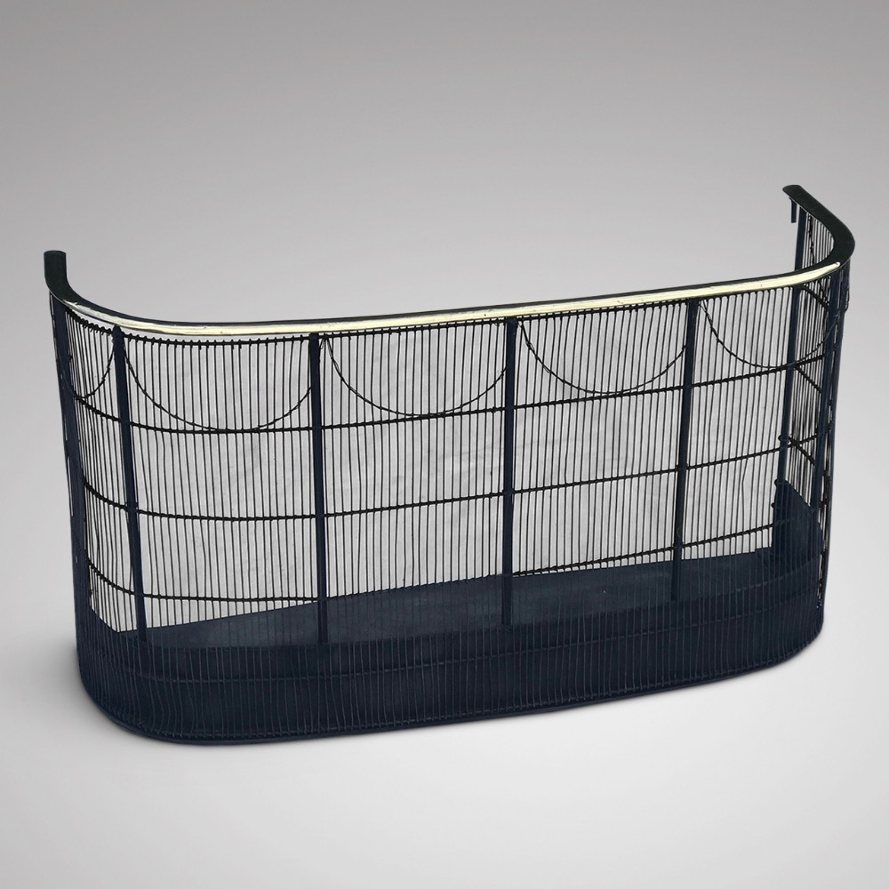 19th Century Nursery Fire Guard with Brass Rail