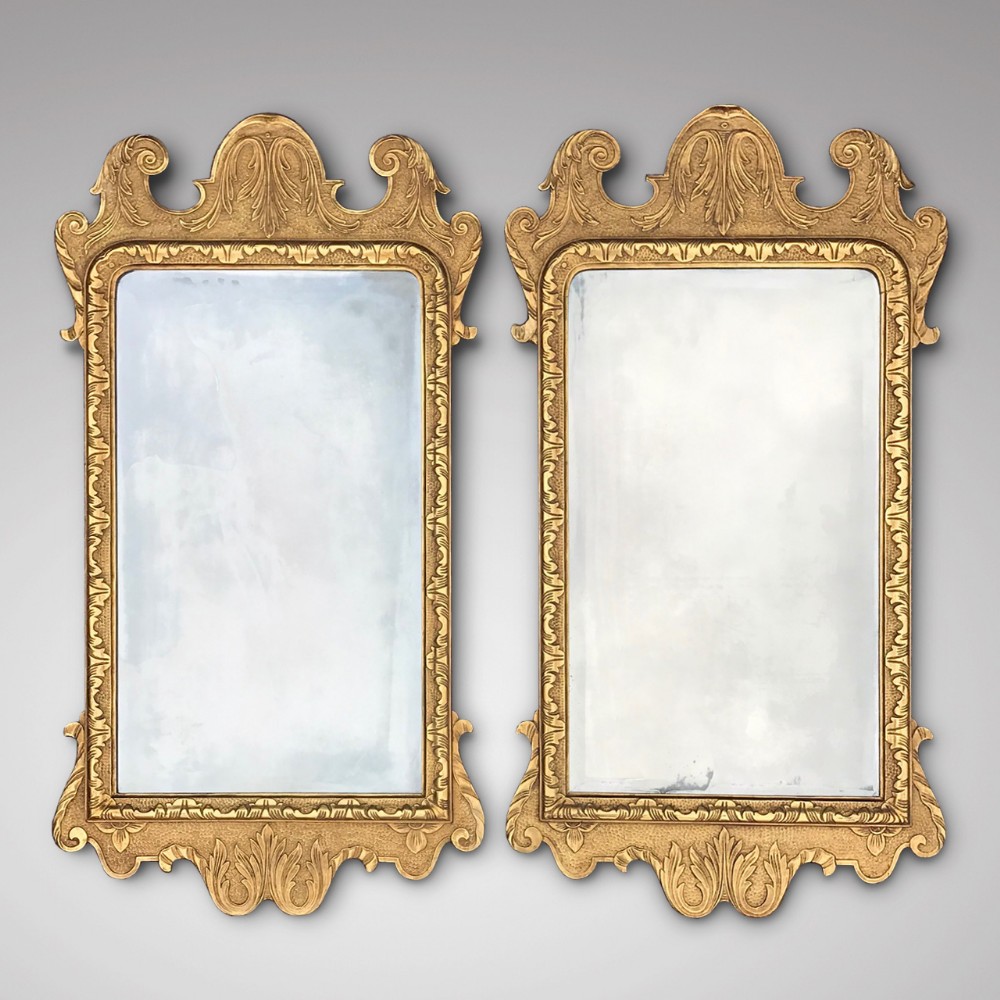 Pair of George II Style Giltwood Wall Mirrors