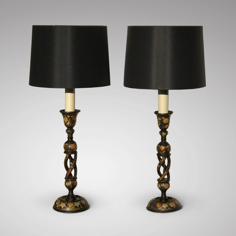 Pair of 19th Century Kashmiri Table Lamps