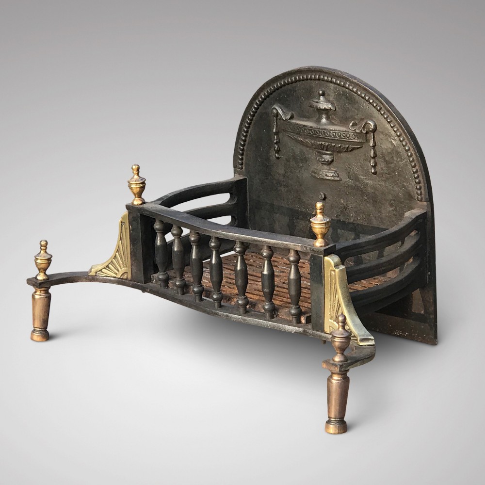 Antique Iron & Brass Fire Basket