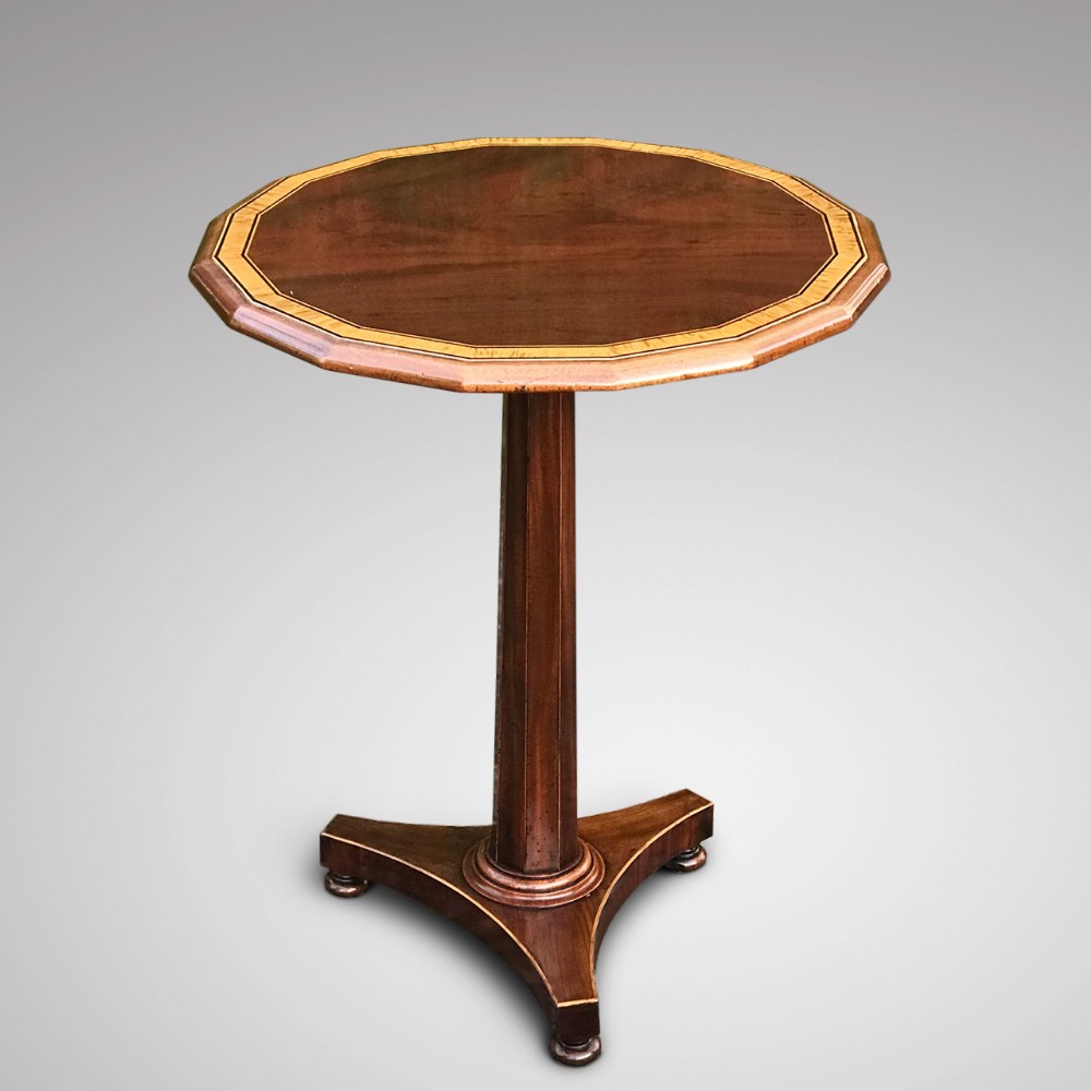 William IV Cross Banded Tilt Top Wine Table