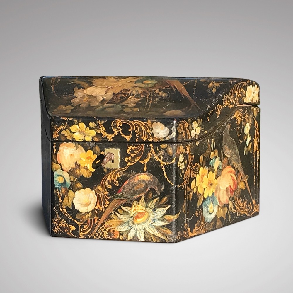 Early Victorian Papier Mache Envelope Box