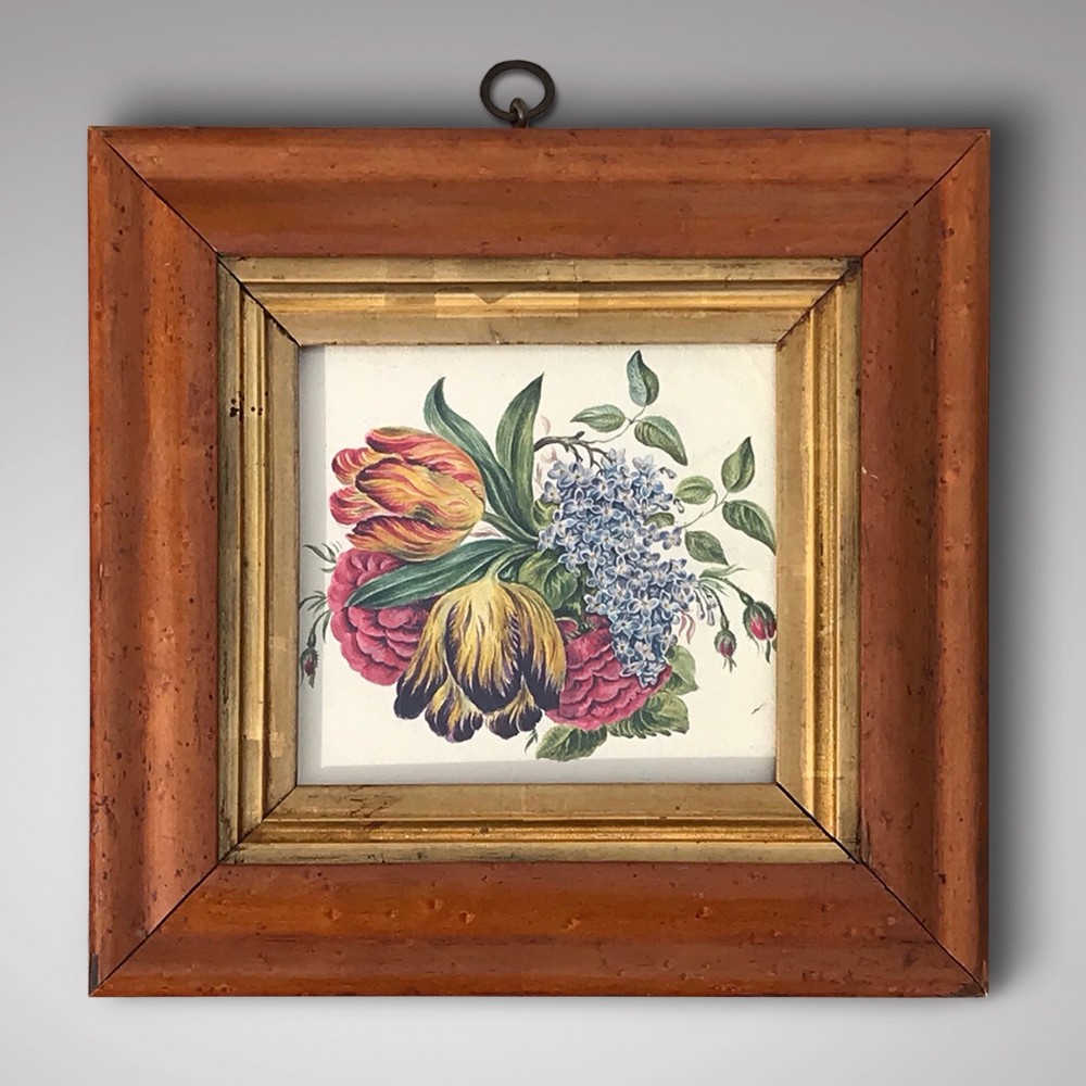 Victorian Botanical Watercolour in Maple Frame