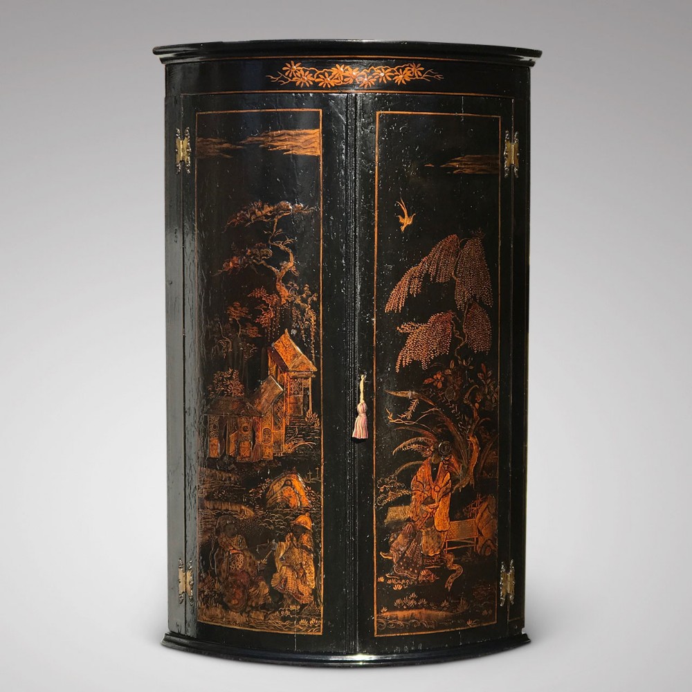 Georgian Corner Cupboard with Chinoiserie Decoration