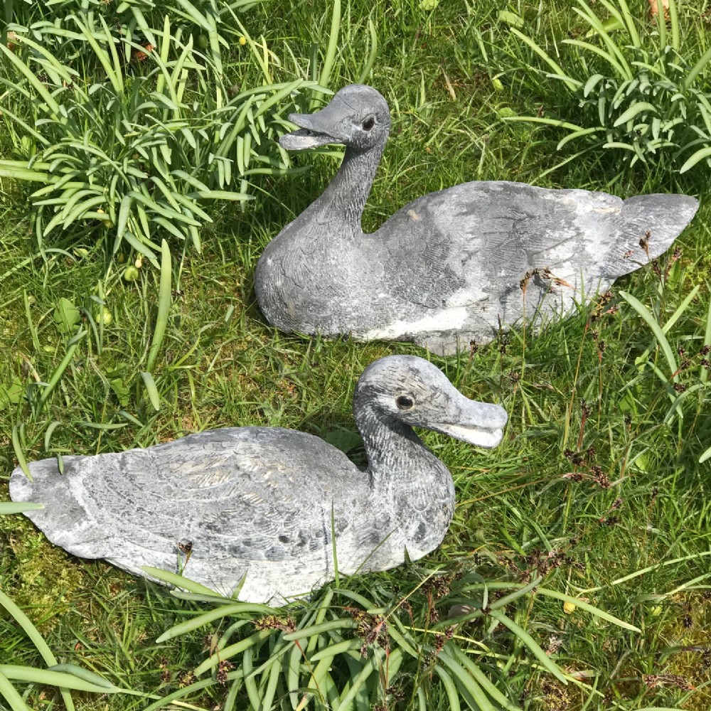 Two Spelter Duck Garden Ornaments