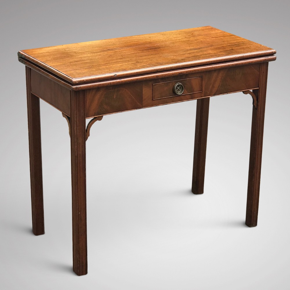 George III Mahogany Fold Over Tea Table