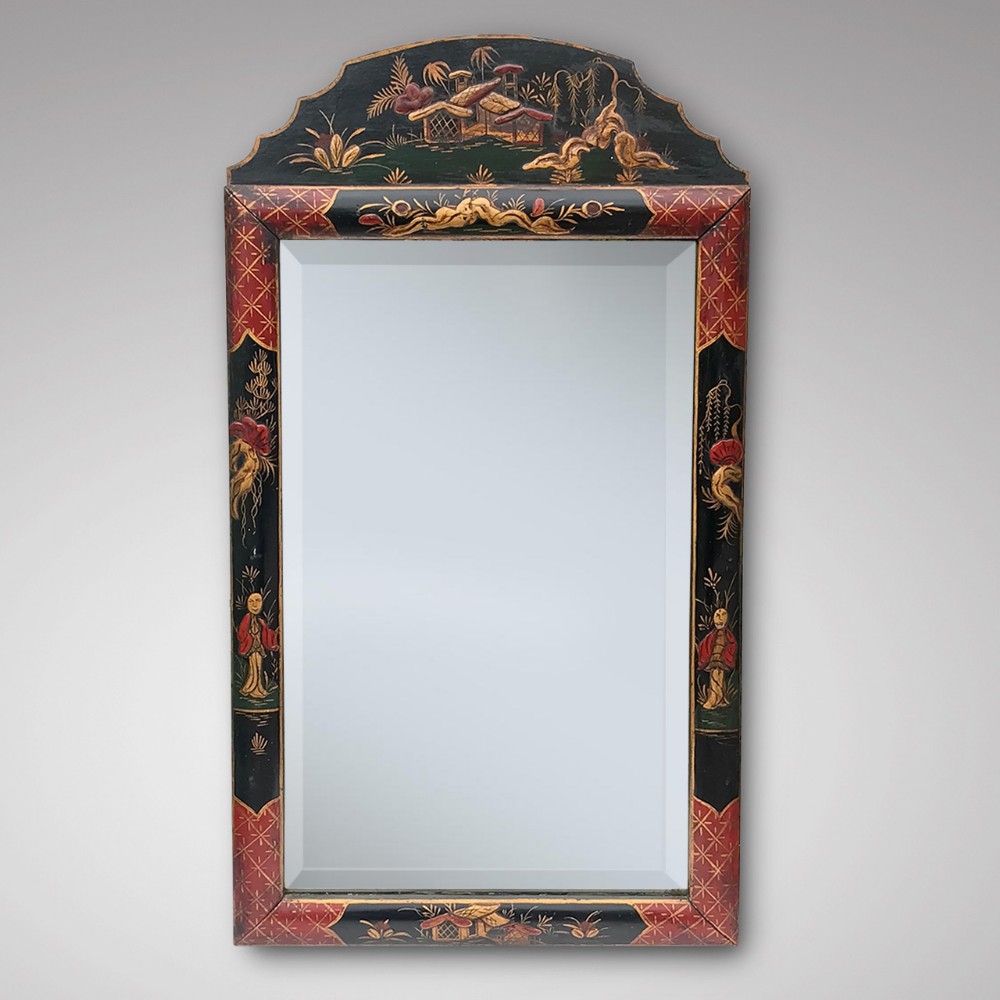 19th Century Wall Mirror with Chinoiserie Decoration